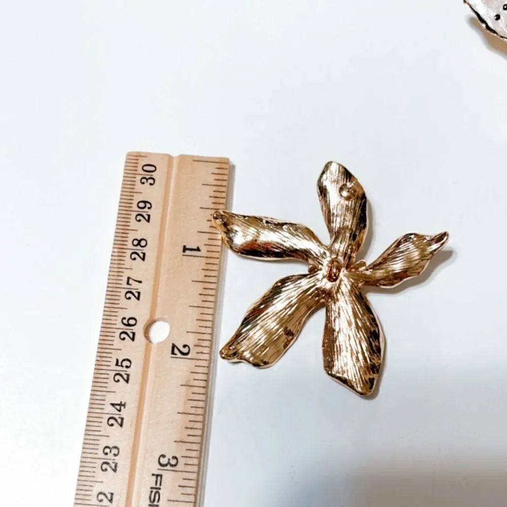 Flower  statement  earrings  M88 - Picture 5 of 6